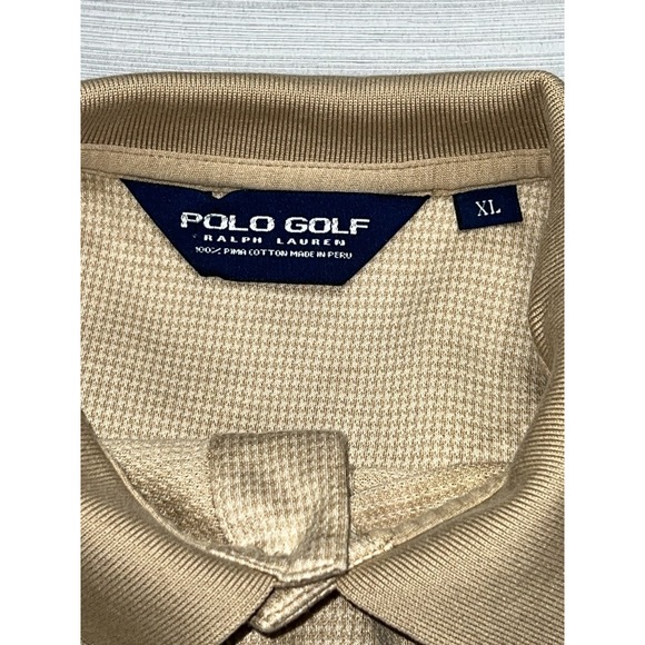 Polo Ralph Lauren Shirt Men Size XL Tan Gold Short Sleeve Classic Fit Logo Adult - Picture 6 of 9